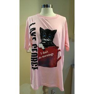 Vintage 1988~I don’t Do Mornings~ Cat Kitten Shirt Lake George Women’s XL